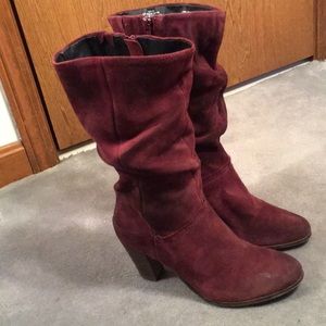 Steve Madden Loretta burgundy slouchy suede boots